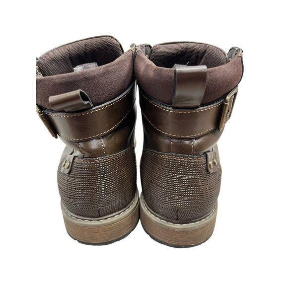 J. Ferrar Mens 8.5 Brown Lace Up Boots Block Heel Faux Leather With Memory Foam main image 6